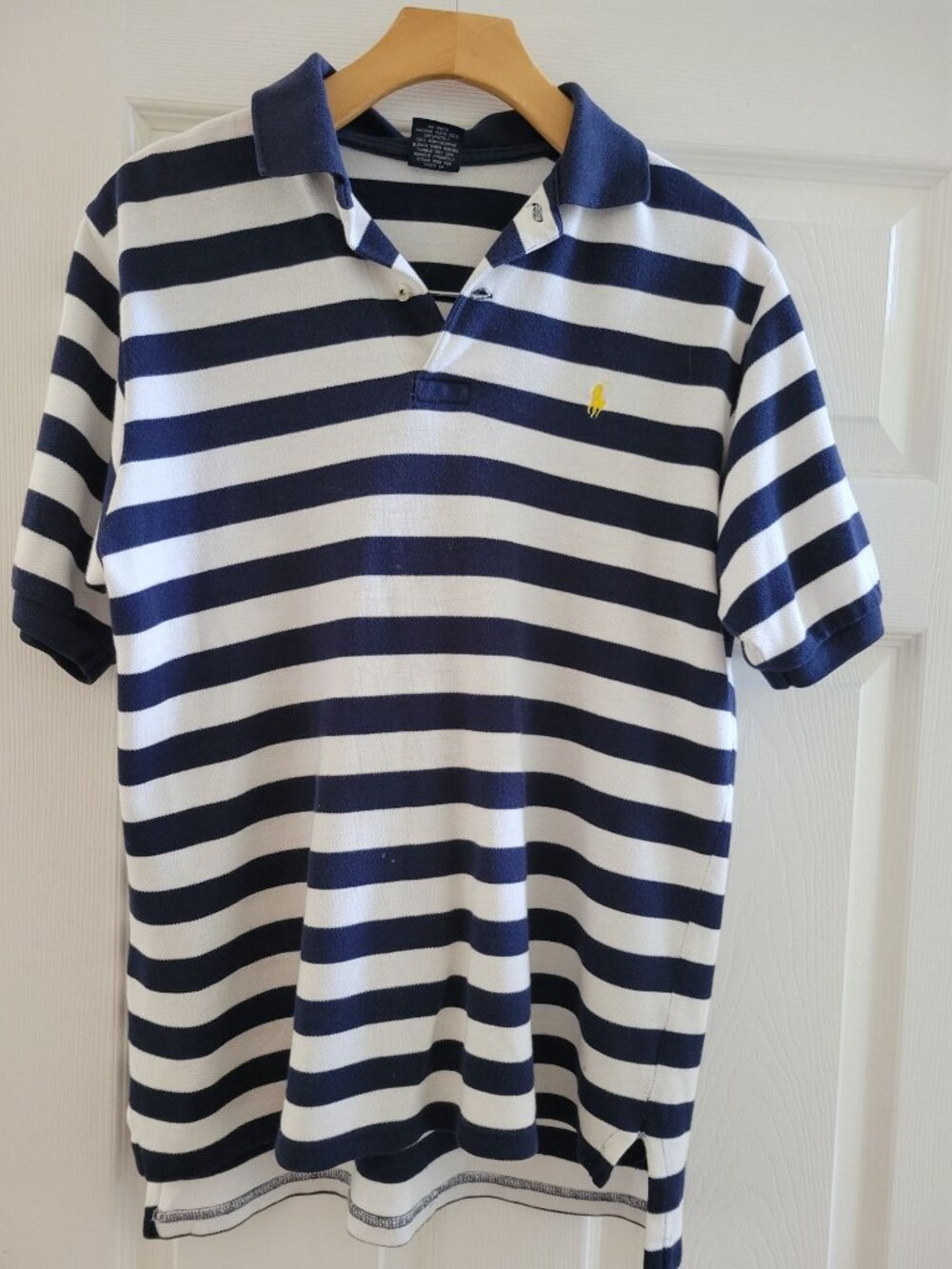 Lauren Ralph Lauren Blue White Sailor Stripe Top size Large Preppy Nautical